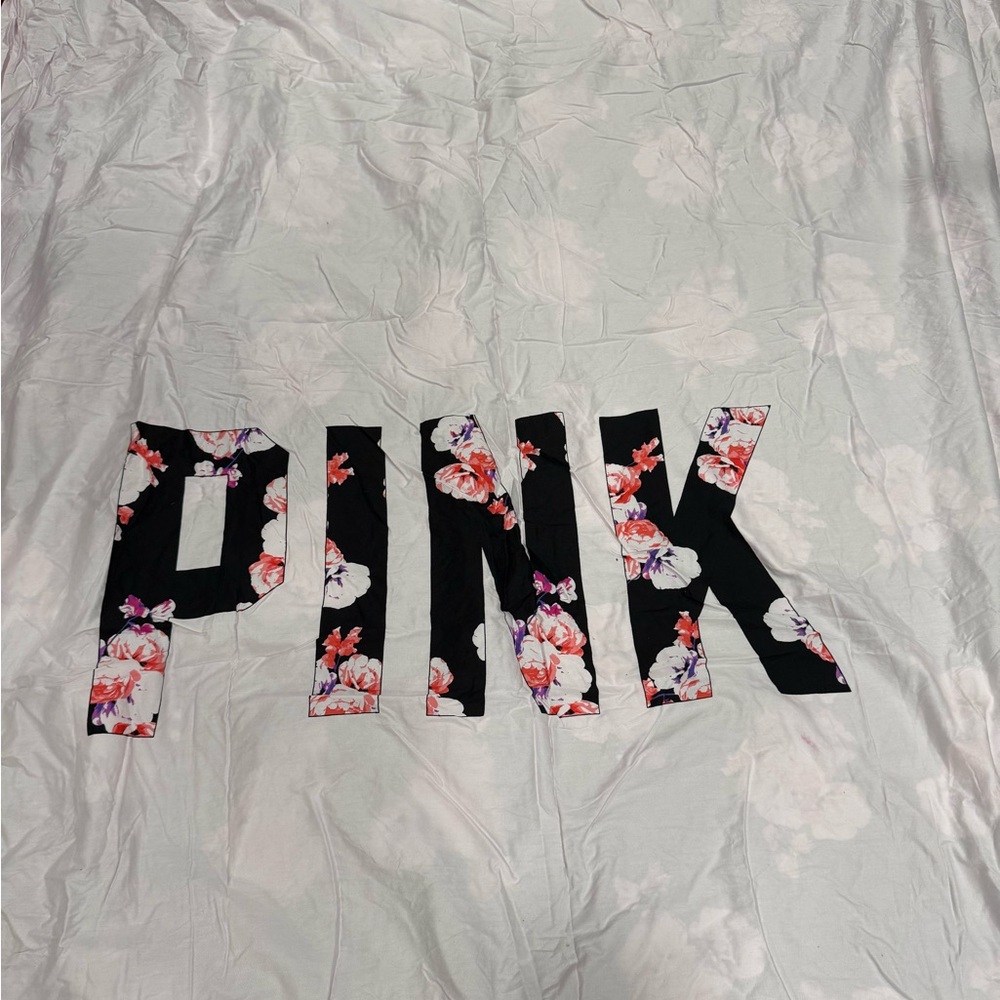 PINK Victoria's Secret Floral Duvet Cover - Black and White